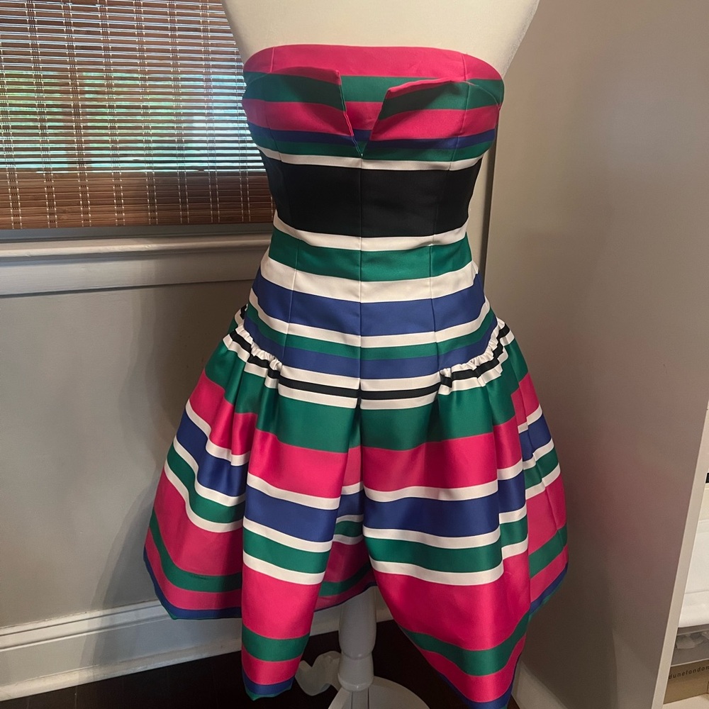 Vintage drop waist striped mini dress